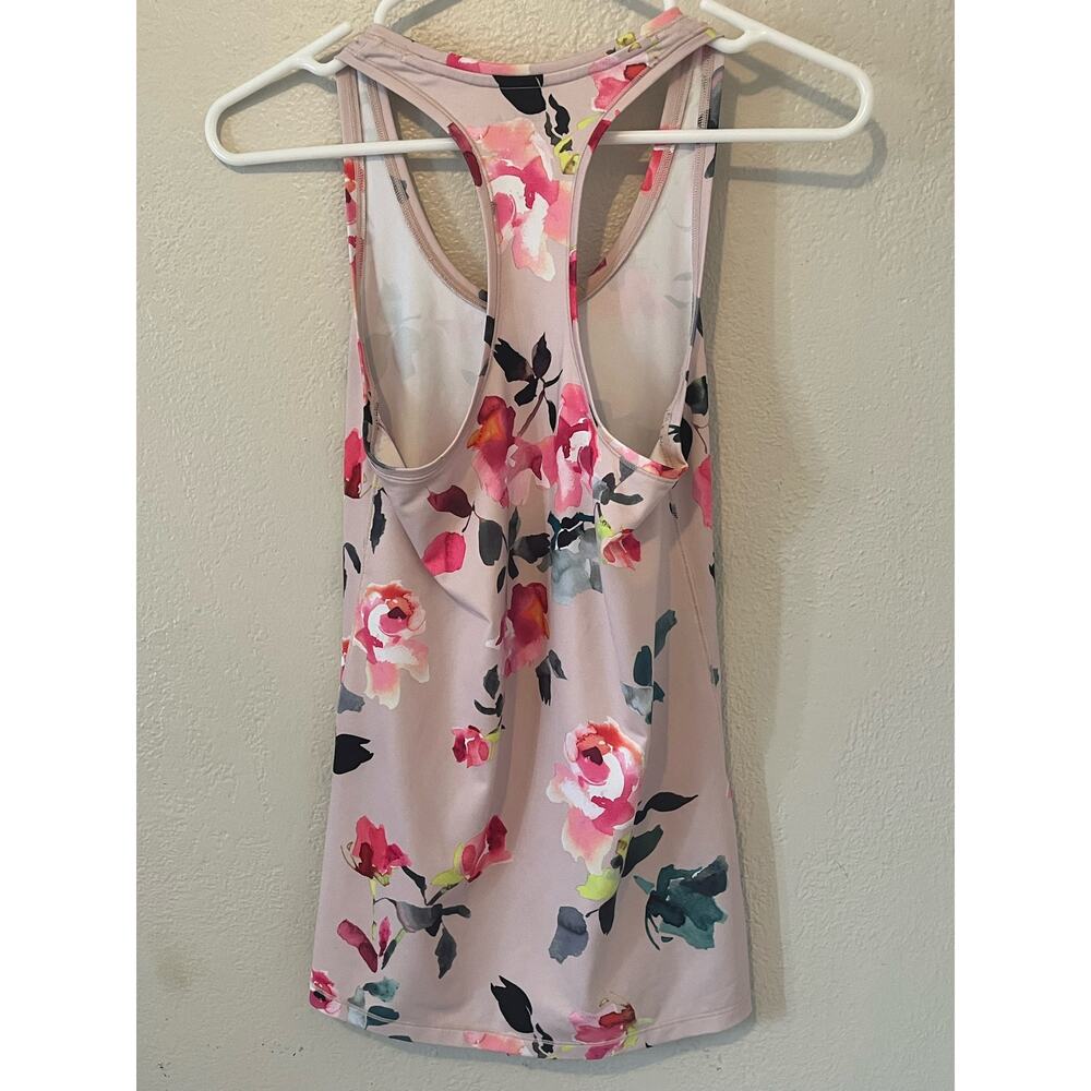 Women’s Athleta pink with floral design work out tank top size extra small - Picture 4 of 7